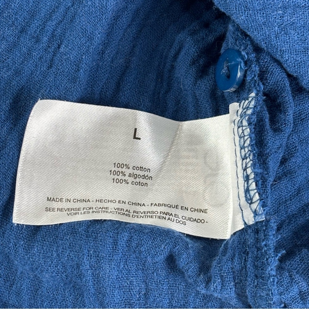 Code Bleu Deep Blue Button-Down 100% cotton Shirt L - Picture 7 of 16